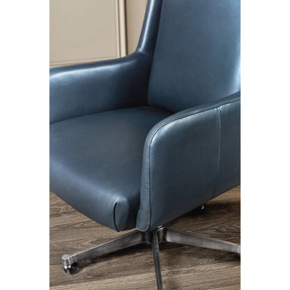 Benito Executive Swivel Tilt Chair by Hooker Furniture in salvo denim. Made from leather in a modern style.