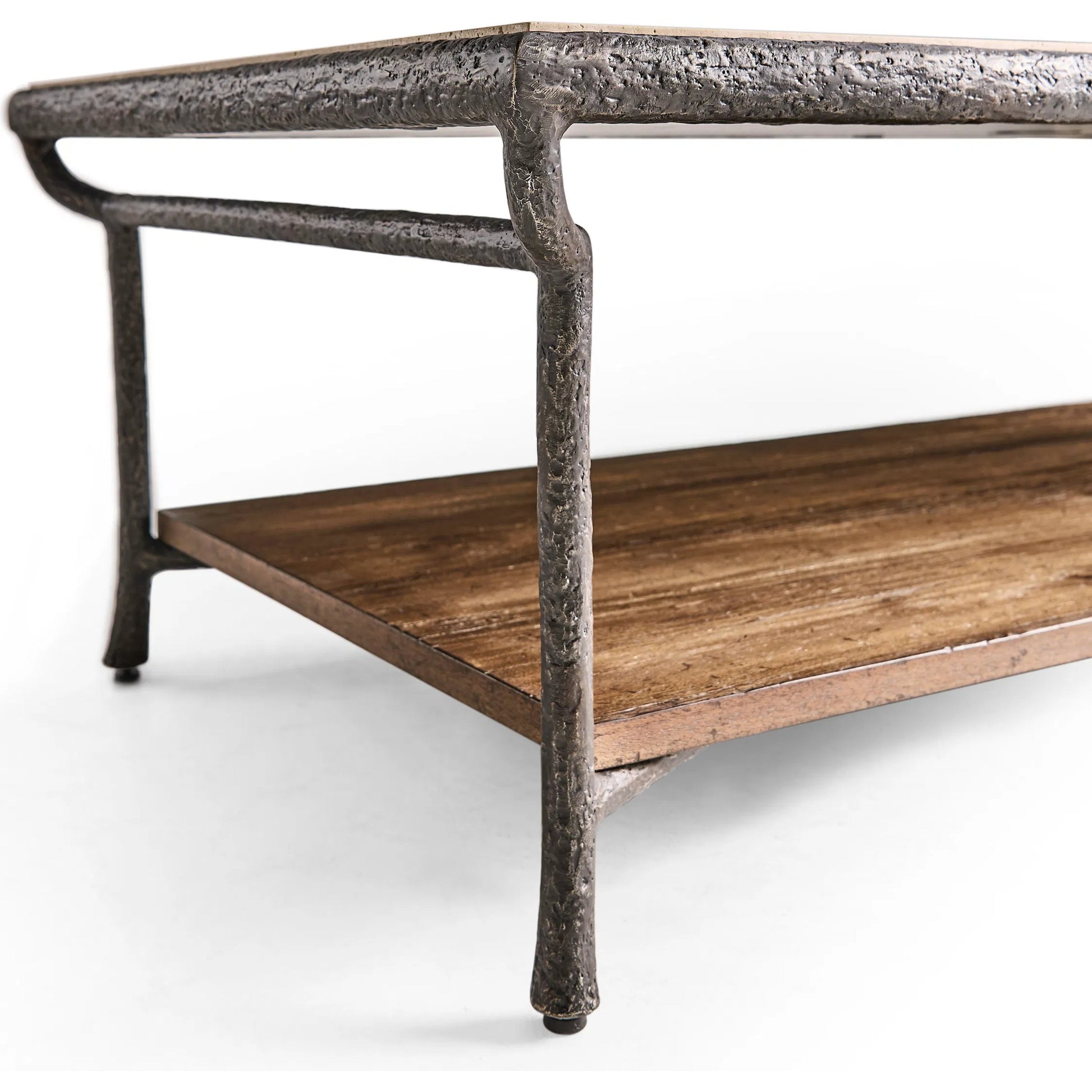 Forge Iron Cocktail Table by Jonathan Charles in cast metal finish. Made from main aluminum in a unique style.
