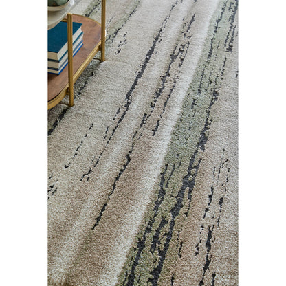 Gilmore Stripes GIL39UQF Rug by Feizy in ivory, gray, green. Made from polypropylene in a unique style.