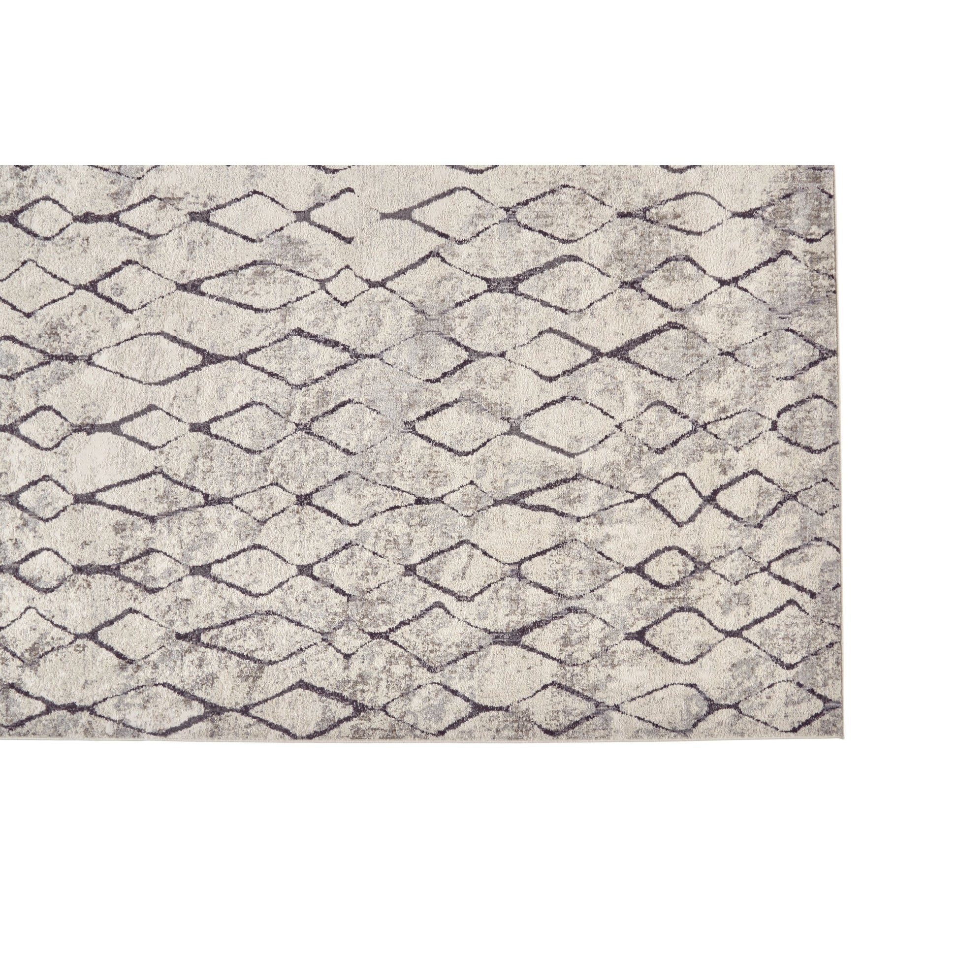 Kano Transitional Diamond Rug - 3872F by Feizy in ivory, gray, taupe. Made from polypropylene, polyester in a unique style.