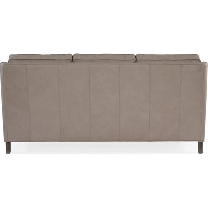Christopher Sofa by Bradington-Young by Hooker Furniture in stone. Made from leather in a unique style.