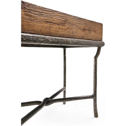 Forge Iron Storage Side Table by Jonathan Charles in cast metal finish. Made from main aluminum in a unique style.