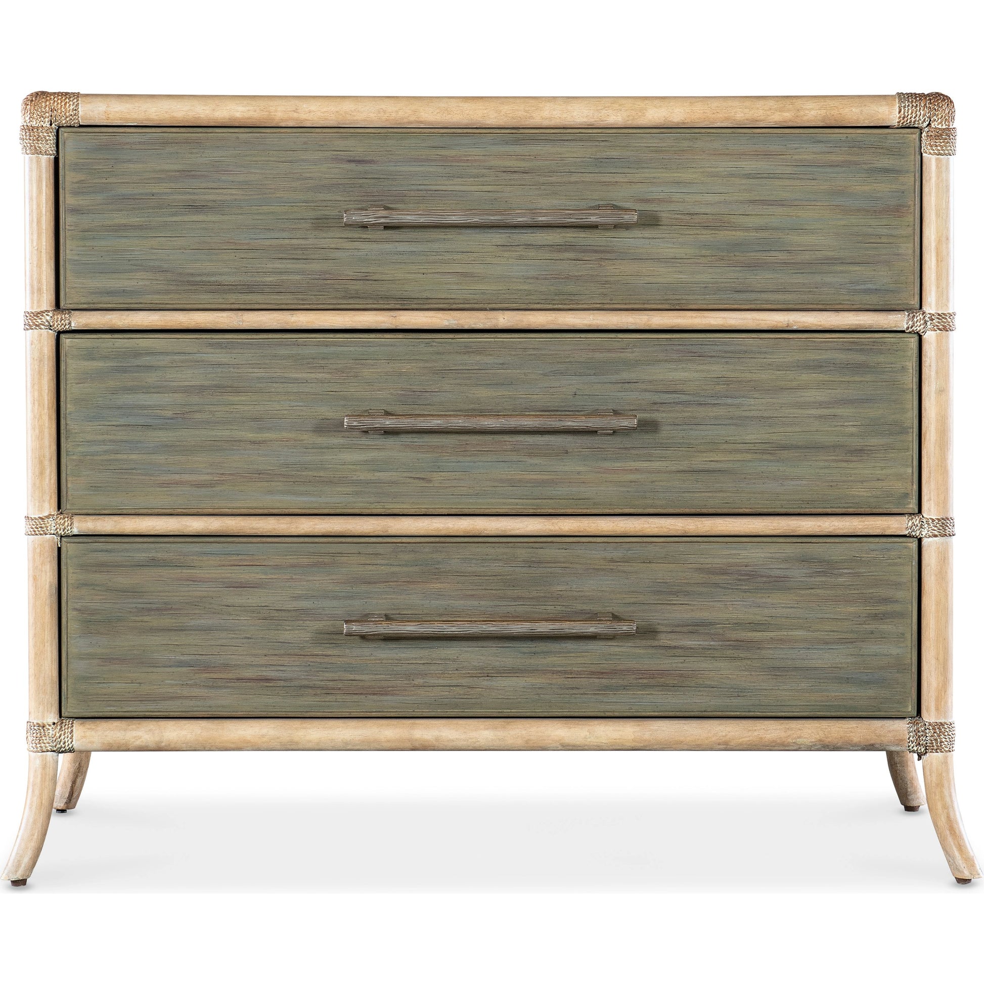 Retreat Pole Rattan Chest by Hooker Furniture. Made from bamboo, maple veneers with rope in a cottage & farmhouse style.