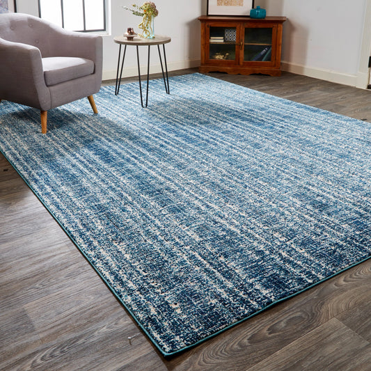 Remmy Transitional Solid Rug - 3425F by Feizy in blue, ivory. Made from polypropylene, polyester in a unique style.