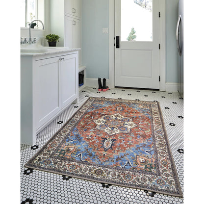Percy Transitional Rug - 39AHF by Feizy in blue, red, ivory. Made from polyester in a unique style.