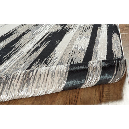 Micah Rug - 3338F by Feizy in black, silver, gray. Made from polyester, polypropylene in a unique style.