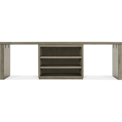 Linville Falls Desk - 96" Top-Open and 2 Legs by Hooker Furniture in mink. Made from oak veneers in a modern style.