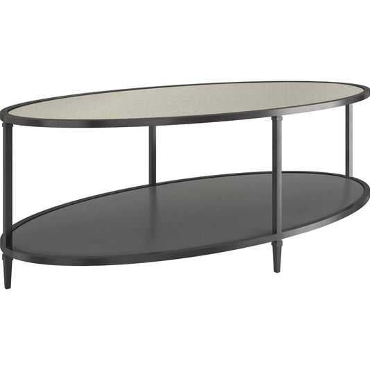 Smoulder Oval Cocktail Table by Caracole in bronze and brushed deep bronze, warm slate.. Made from metal, mirror in a unique style.