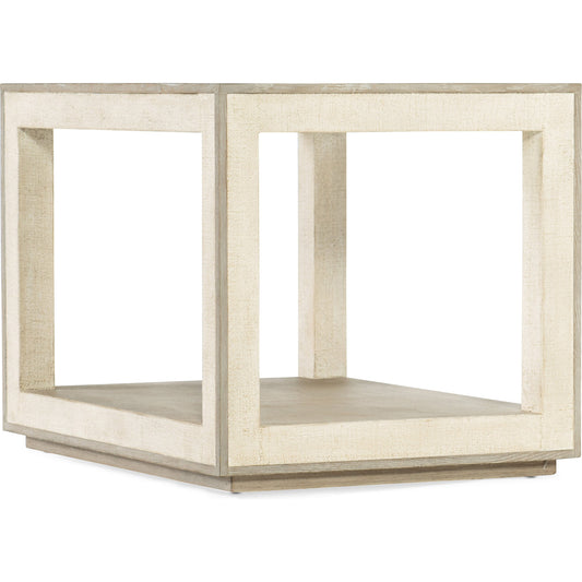 Cascade End Table by Hooker Furniture in terrain, pebble beach. Made from oak veneers, burlap in a modern style.