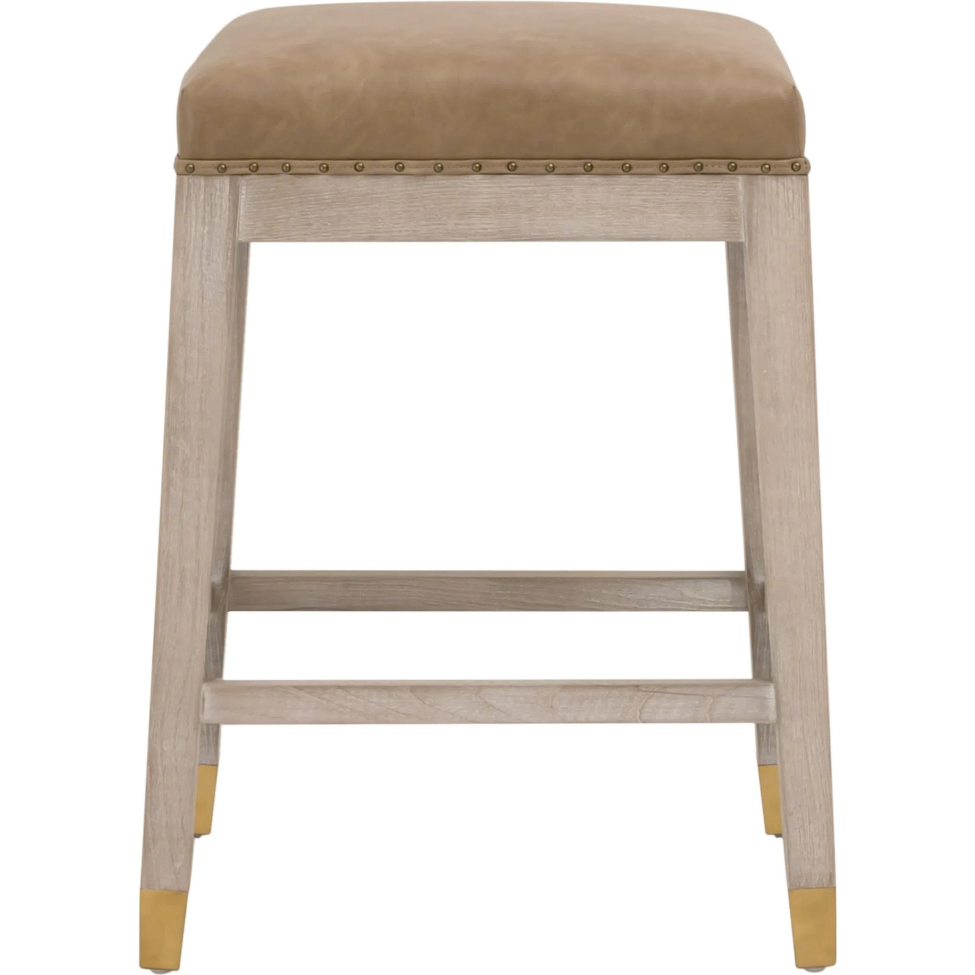 Wyatt Counter Stool by Essentials For Living in ivanhoe toast, natural gray ash. Made from solid ash wood in a transitional style.