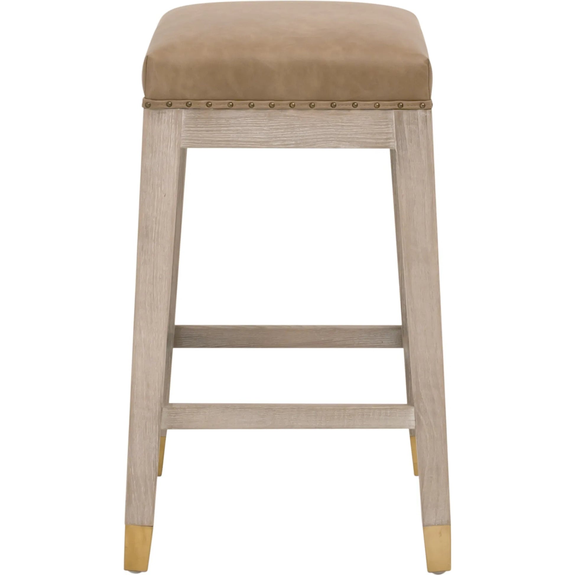 Wyatt Counter Stool by Essentials For Living in ivanhoe toast, natural gray ash. Made from solid ash wood in a transitional style.
