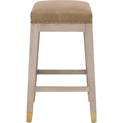 Wyatt Counter Stool by Essentials For Living in ivanhoe toast, natural gray ash. Made from solid ash wood in a transitional style.