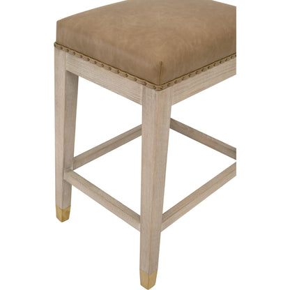 Wyatt Counter Stool by Essentials For Living in ivanhoe toast, natural gray ash. Made from solid ash wood in a transitional style.