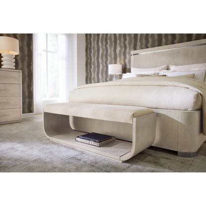 Modern Mood Bed Bench by Hooker Furniture in inverness natural. Made from oak veneers, fabric in a modern style.