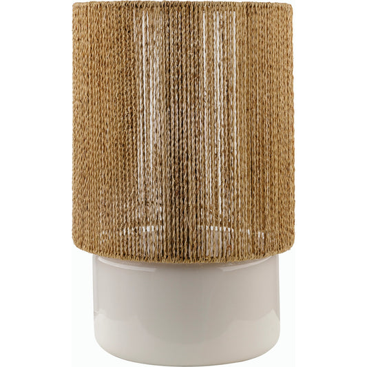 Wayland Accent Table Lamp - 535760 by Livabliss in body: white, shade: beige, cord: translucent and glazed. Made from ceramic, paper in a cottage & farmhouse style.