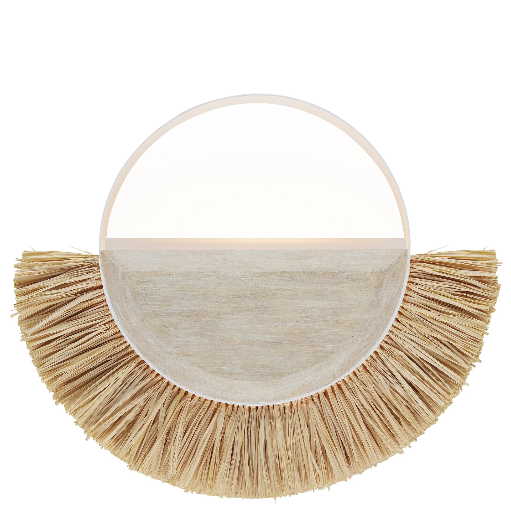 Seychelles Wall Sconce by Currey and Company in sugar white, sandstone, natural. Made from wrought iron, wood, raffia in a coastal style.