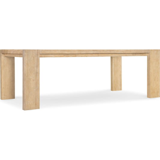 Retreat Rectangle Dining Table by Hooker Furniture in dune. Made from oak veneers, solid-wood edged top in a cottage & farmhouse style.
