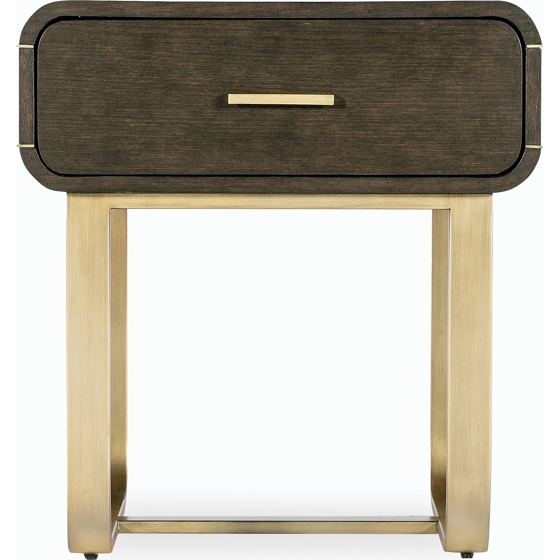 Commerce & Market Metropolitan End Table by Hooker Furniture in dark wood and dark wood finish. Made from oak veneers, metal tube and sheet metal in a modern style.