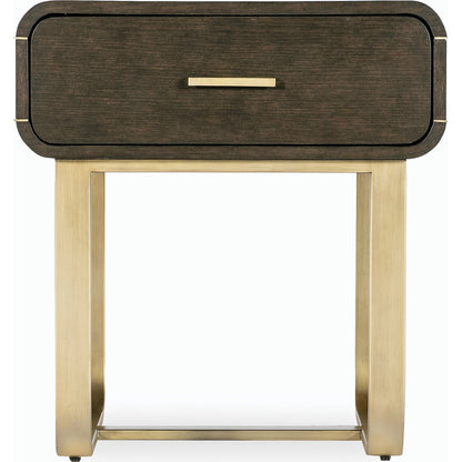 Commerce & Market Metropolitan End Table by Hooker Furniture in dark wood and dark wood finish. Made from oak veneers, metal tube and sheet metal in a modern style.