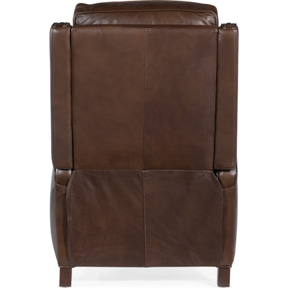 Rylea Recliner by Hooker Furniture. Made from leather in a traditional style.