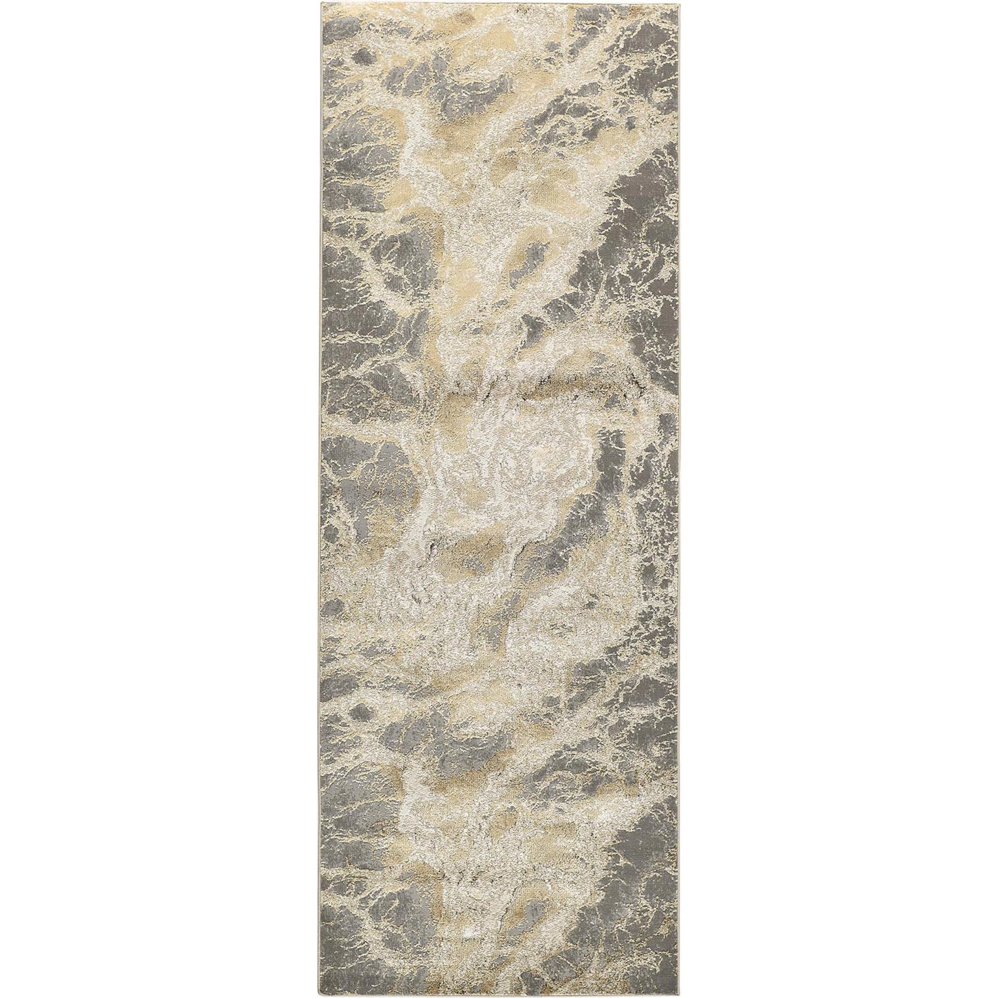 Aura Rug - 3563F by Feizy in ivory, silver, gold. Made from polyester, polypropylene in a unique style.