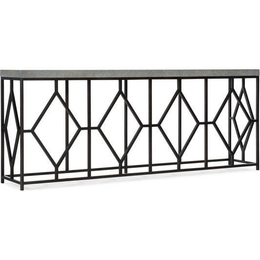 Ciao Bella Console Table by Hooker Furniture in aged steel, soft gray. Made from metal, resin in a cottage & farmhouse style.