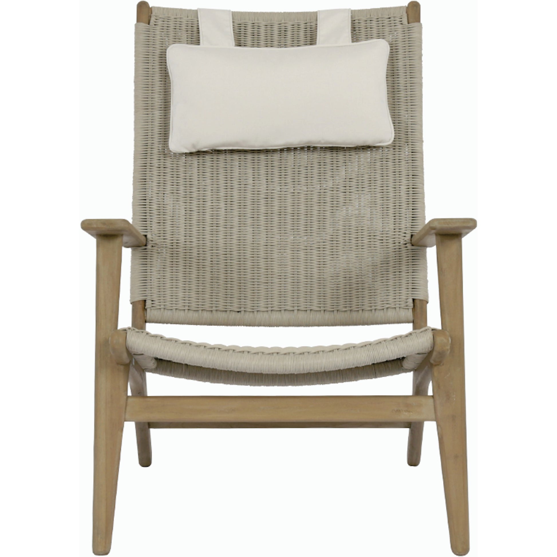 Coastal Outdoor Teak Cushionless Highback Chair by Sunset West in teak. Made from teak in a coastal style.