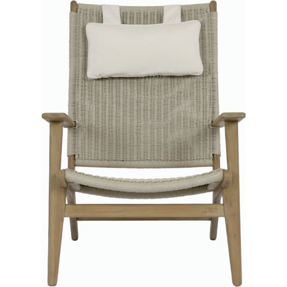 Coastal Outdoor Teak Cushionless Highback Chair by Sunset West in teak. Made from teak in a coastal style.