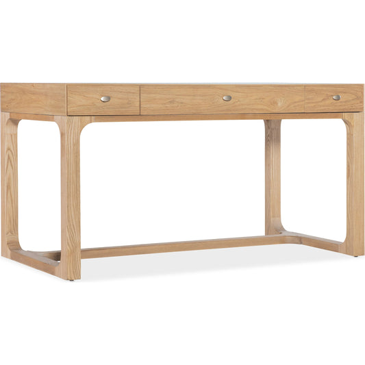 Documents Writing Desk by Hooker Furniture in brown and light natural pecan finish. Made from pecan veneers in a unique style.