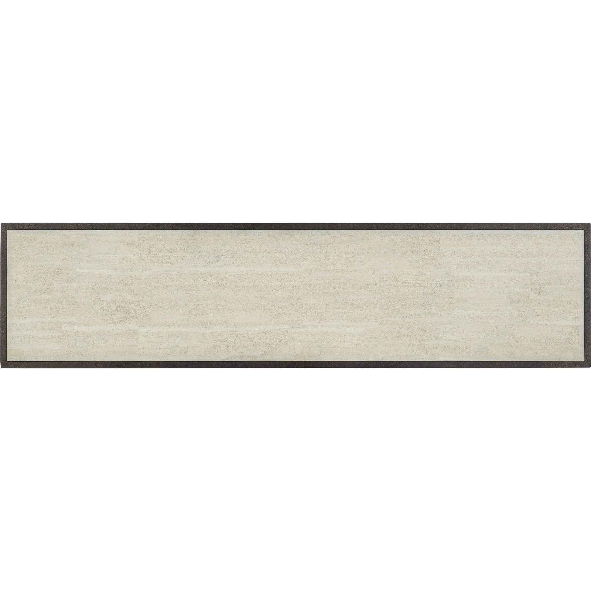 Console Table by Hooker Furniture in dark charcoal. Made from marble, metal in a modern style.