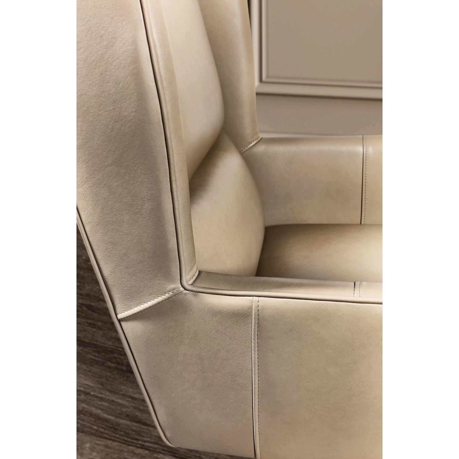 Primrose Executive Swivel Tilt Chair by Hooker Furniture in salvo beige. Made from leather in a unique style.