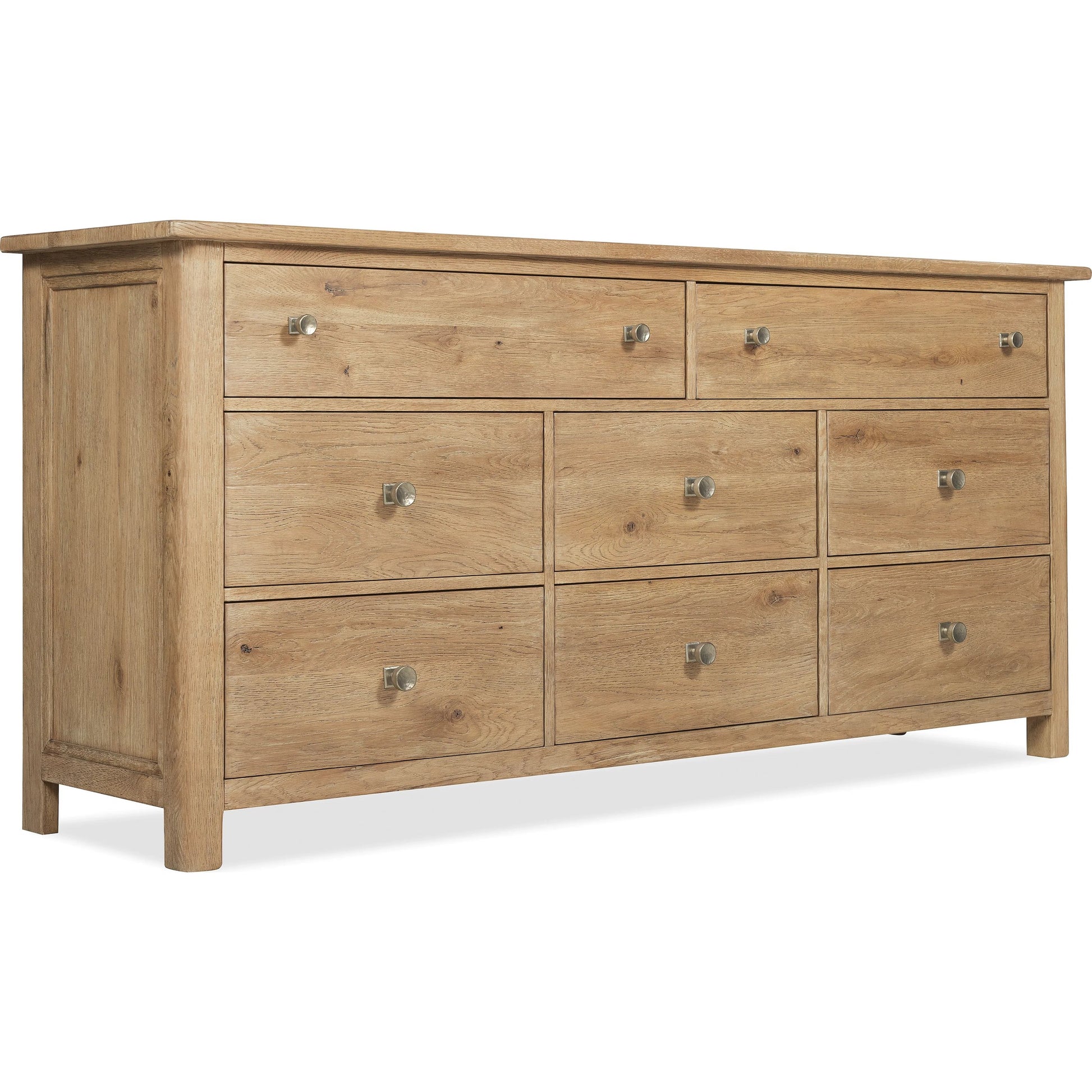 Driftwood Eight-Drawer Dresser by Hooker Furniture. Made from oak solids, oak veneers, cedar in a transitional style.