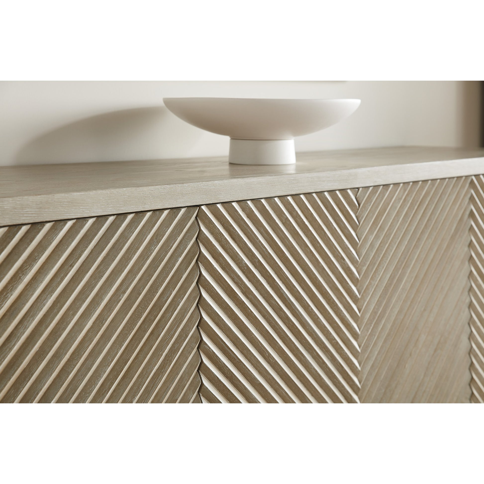 Cascade Sideboard by Hooker Furniture in terrain. Made from oak veneers, resin in a transitional style.