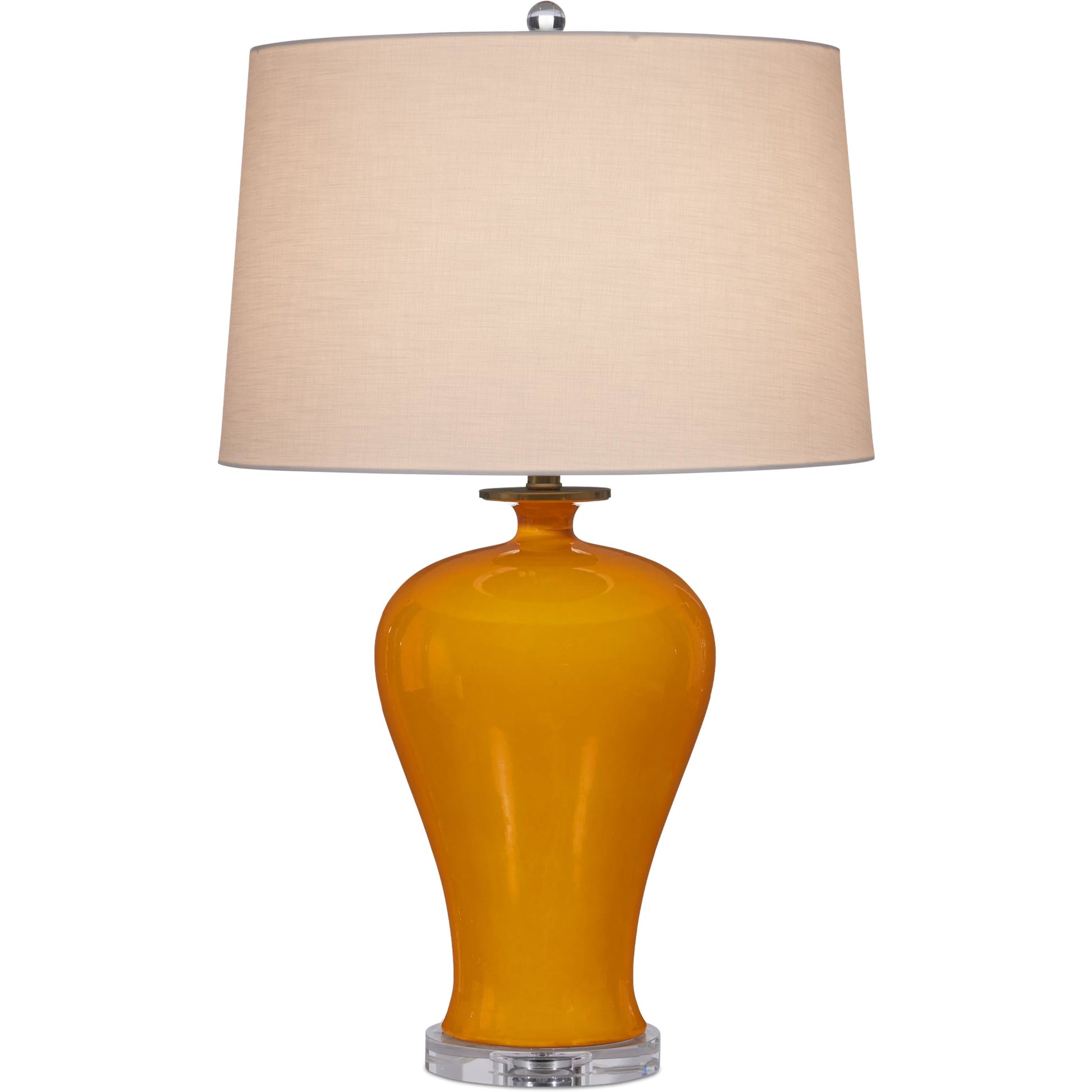 Imperial Yellow Table Lamp by Currey and Company in yellow. Made from porcelain, optic crystal, metal in a modern style.