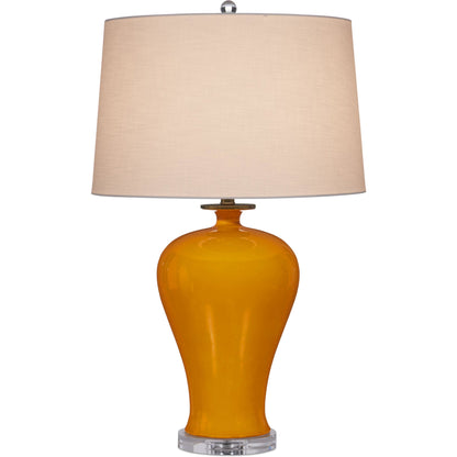 Imperial Yellow Table Lamp by Currey and Company in yellow. Made from porcelain, optic crystal, metal in a modern style.