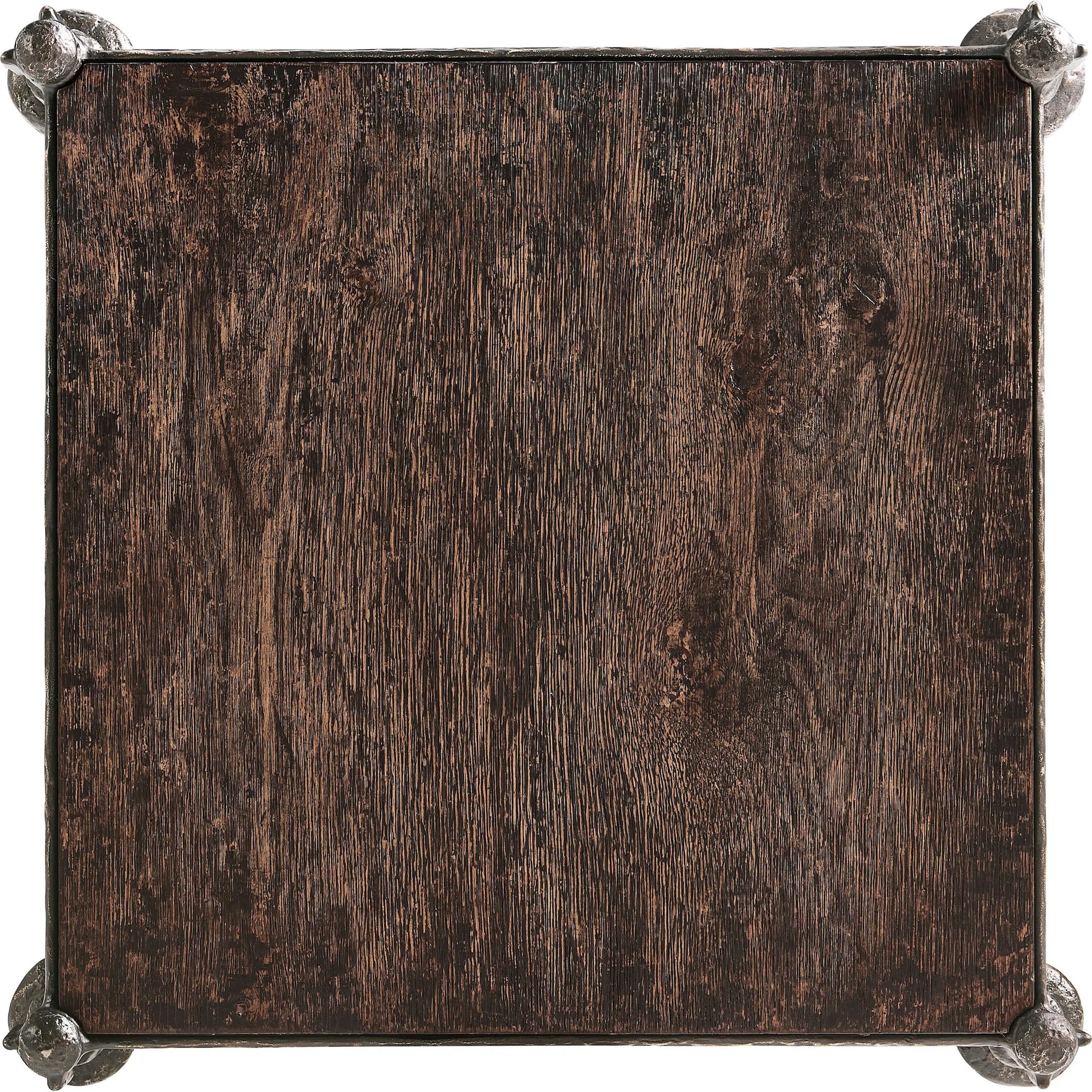 Terravita Square Side Table by Jonathan Charles in black caldera oak. Made from oak veneer in a cottage & farmhouse style.
