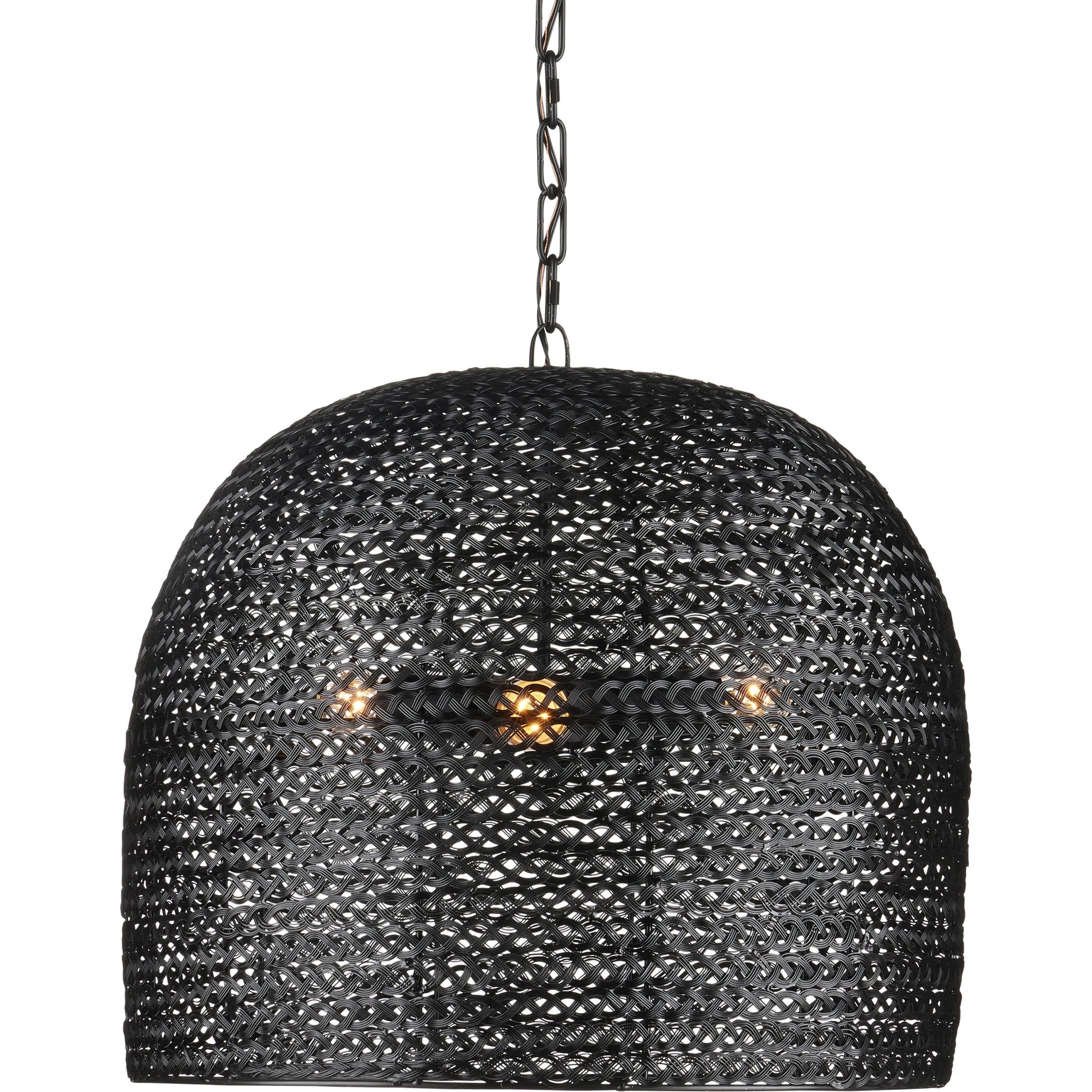 Piero Pendant by Currey and Company in satin black. Made from metal in a cottage & farmhouse style.