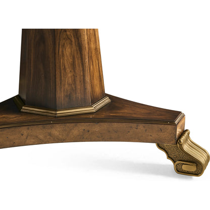 Viceroy Rectangular Dining Table by Jonathan Charles in viceroy brown santos. Made from local mahogany, brass, santos rosewood crown veneer in a traditional style.