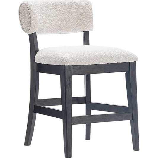 Loft Amos Counter Stool by Bernhardt in beige, charcoal. Made from fabric, wood in a unique style.
