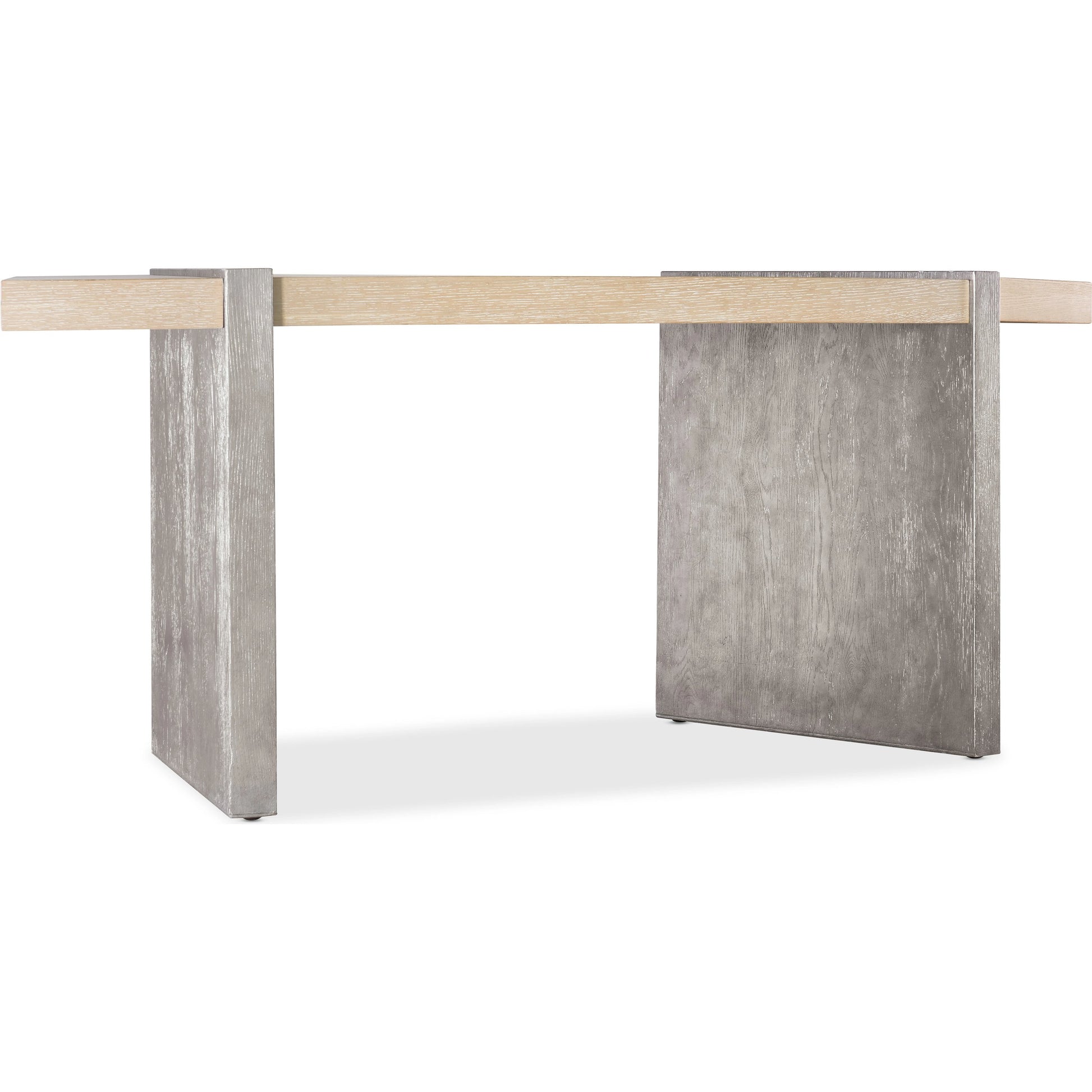 Melange Selleck Writing Desk by Hooker Furniture in light wood, silver. Made from oak veneers with silver leaf in a modern style.