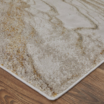 Aura Rug - 39LLF by Feizy in ivory, taupe, gold. Made from polyester, polypropylene in a unique style.