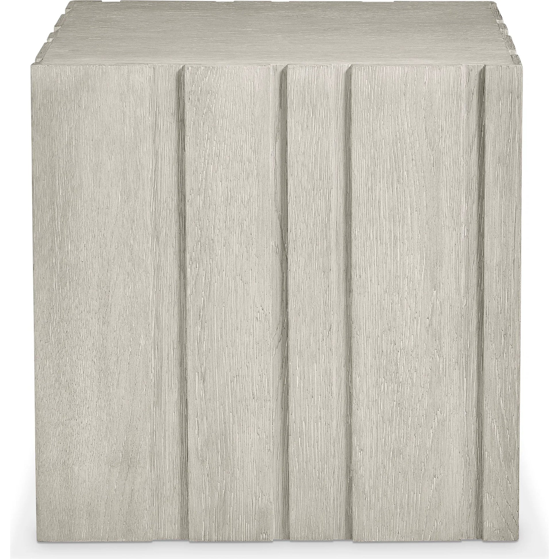Tempo Side Table by Bernhardt in beige. Made from wood in a unique style.