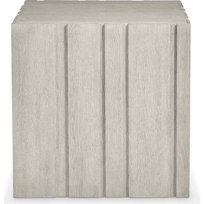 Tempo Side Table by Bernhardt in beige. Made from wood in a unique style.