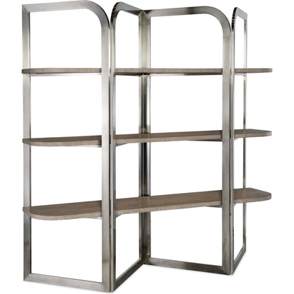 Modern Mood Etagere by Hooker Furniture. Made from oak veneers, metal in a modern style.