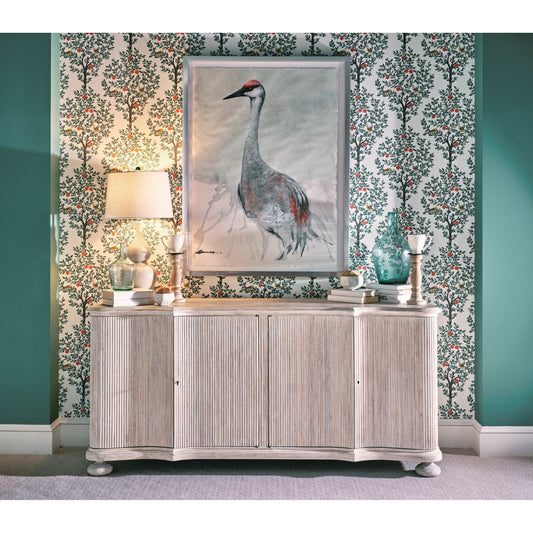 William Yeoward Belleville Credenza by Jonathan Charles in white and washed acacia. Made from acacia in a coastal style.