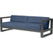 Redondo Outdoor Sofa by Sunset West in grays. Made from aluminum in a modern style.