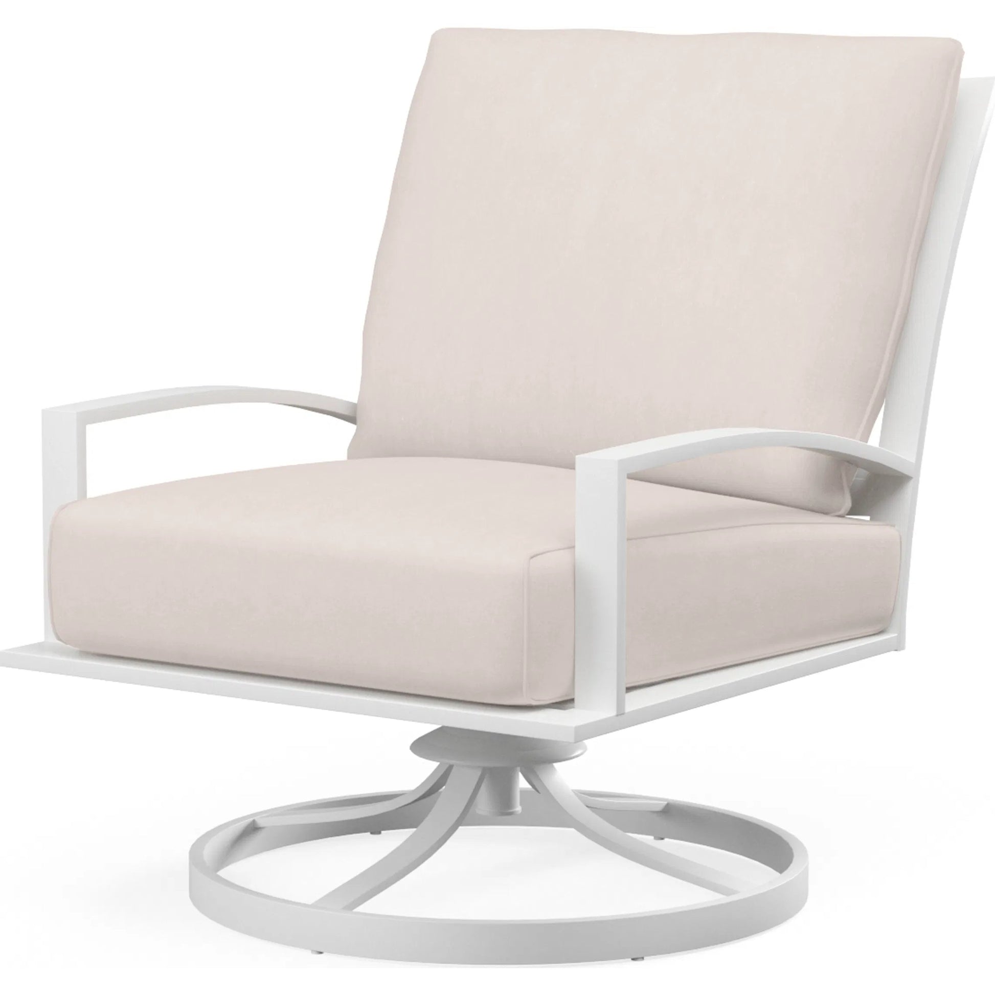 Bristol Outdoor Club Swivel in Canvas Flax w/ Self Welt by Sunset West. Made from aluminum in a modern style.