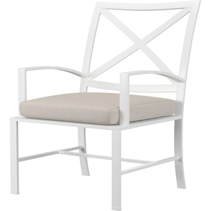 Bristol Outdoor Swivel Dining Chair in Canvas Flax w/ Self Welt by Sunset West. Made from aluminum in a modern style.