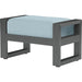 Redondo Outdoor Ottoman by Sunset West in grays. Made from aluminum in a modern style.