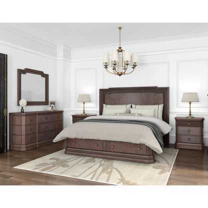 Revival Dresser Mirror by A.R.T. Furniture in brown and napa mahogany. Made from rubberwood solids, glass, resin in a traditional style.